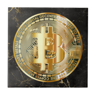 黒大理石エレガントのBitcoin - Cryptocurrency タイル