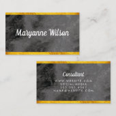 黒大理石エレガント金ゴールドトリム 名刺 (正面/裏面)