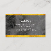 黒大理石エレガント金ゴールドトリム 名刺 (裏面)