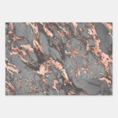 黒大理石グリッターバラ金ゴールド ラッピングペーパーシート (正面3)