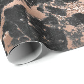 黒大理石グリッターバラ金ゴールド ラッピングペーパー (ロールコーナー)