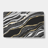 黒大理石ゲート金ゴールドビジネス写真名 バッジ (裏面)