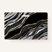 黒大理石ゲートGeodeビジネスフォトID名 バッジ (裏面)