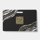 黒大理石ゲートQRコード写真ID名 バッジ (裏面)