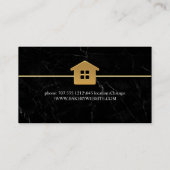 黒大理石ゴールデンハウスデザイン清掃サービス 名刺 (裏面)