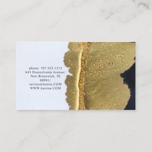 黒大理石ゴールデンハウスデザイン清掃サービス 名刺 (裏面)