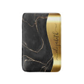 黒大理石ゴールデンフォイル バスマット (正面縦)