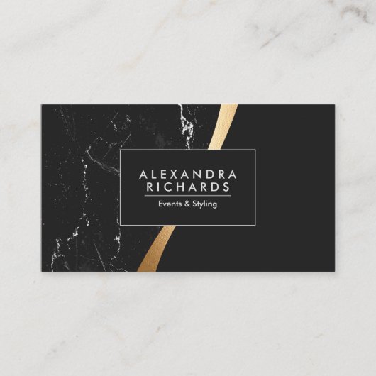 黒大理石ゴールデンフォイル 名刺 (正面)