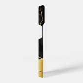 黒大理石ゴールデンフォイル iPhoneケース (右側面)