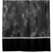 黒大理石シルバートリムメンズ シャワーカーテン (正面)