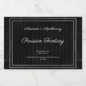 黒大理石シルバーフレーム香水ボトルラベル リキュールボトルラベル (シングルラベル)