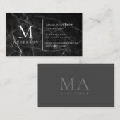黒大理石ダブル男らしモノグラム 名刺 (正面/裏面)
