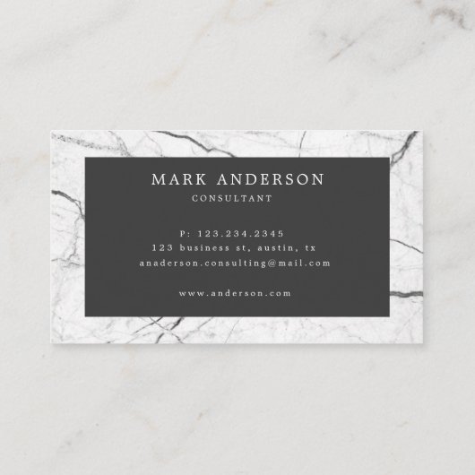 黒大理石ダブル男らしモノグラム 名刺 (裏面)