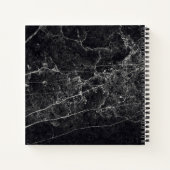 黒大理石テクスチャモノグラム名 ノートブック (裏面)