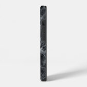 黒大理石テクスチャモノグラム名 iPhoneケース (左側面)