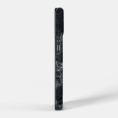 黒大理石テクスチャモノグラム名 iPhoneケース (右側面)