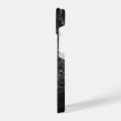 黒大理石テクスチャモノグラム名 iPhoneケース (左側面)