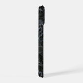 黒大理石テクスチャ iPhone 15ケース (右側面)