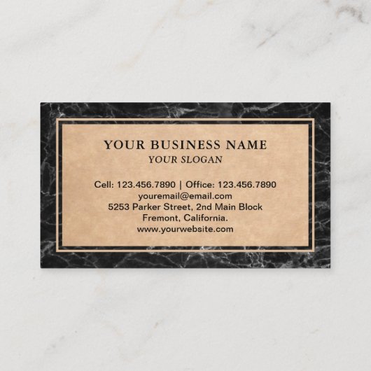黒大理石バスルーム床タイルのインストーラ 名刺 (裏面)
