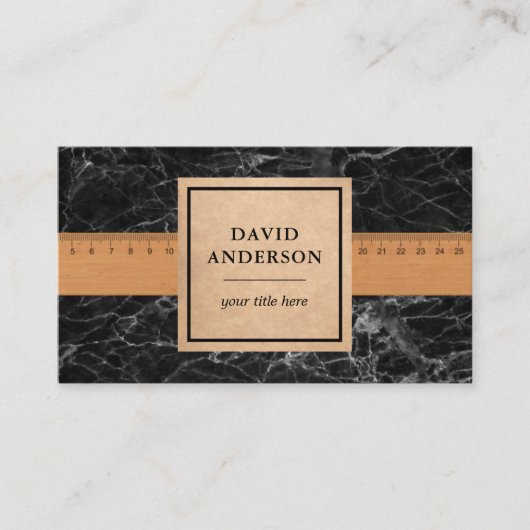 黒大理石バスルーム床タイルのインストーラ 名刺 (正面)