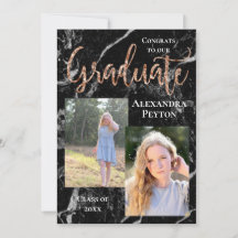 黒大理石バラ金ゴールドスクリプト写真卒業