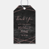 黒大理石バラ金ゴールドライン結婚ジオズサンキュー ギフトタグ (正面)