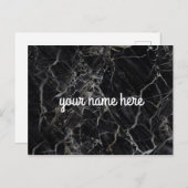 黒大理石パーソナライズされたはがき ポストカード (正面/裏面)