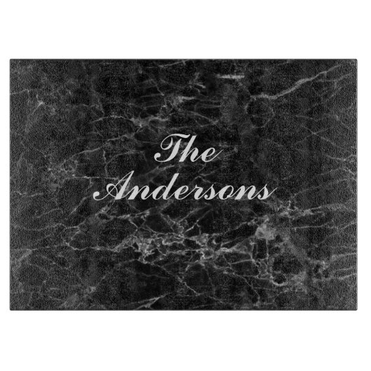 黒大理石パーソナライズされたルック切削板 カッティングボード (正面)