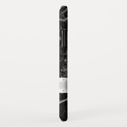 黒大理石フェイクと金銀ストライプ製 Case-Mate iPhoneケース (裏面/右)