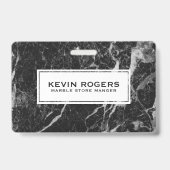 黒大理石フェイク白アクセント バッジ (裏面)
