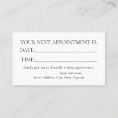 黒大理石ヘアスタイリスト 予約カード (裏面)