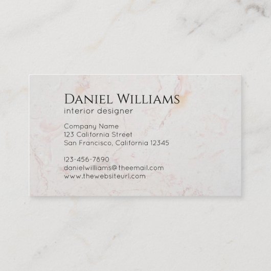 黒大理石ホワイトモノグラムモダンエレガント 名刺 (裏面)