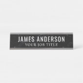 黒大理石モダン事務所従業員 デスクネームプレート (正面)