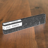 黒大理石モダン名前をカスタムする デスクネームプレート (側面)