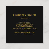 黒大理石モダン金ゴールドプロフェッショナル スクエア名刺 (裏面)