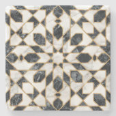 黒大理石モロッコモザイク ストーンコースター (正面)