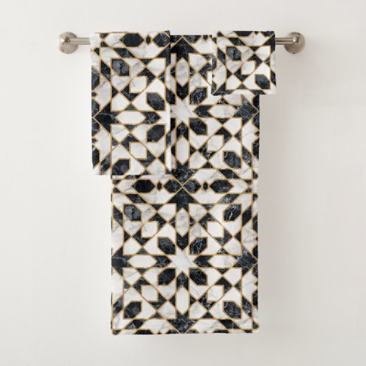 黒大理石モロッコモザイク バスタオルセット (インサイチュ)