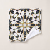 黒大理石モロッコモザイク バスタオルセット (ウォッシュタオル)