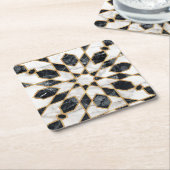 黒大理石モロッコモザイク ペーパーコースター (アングル)