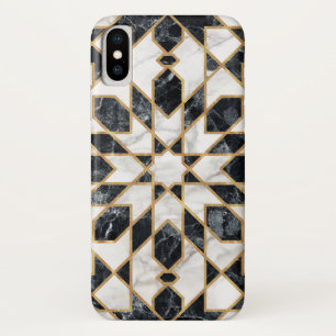 黒大理石モロッコモザイク iPhone X ケース