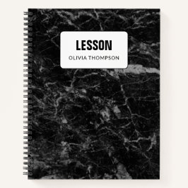 黒大理石レパーソナライズされたッスン組成 ノートブック