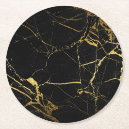 黒大理石丸紙コースター ラウンドペーパーコースター