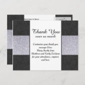 黒大理石及び銀グリッターパネルデザイン ポストカード (正面/裏面)