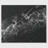 黒大理石抽象デザイン ラッピングペーパー (フラット)