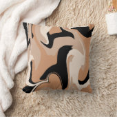 黒大理石旋回パターン装飾用クッション クッション (ブランケット)