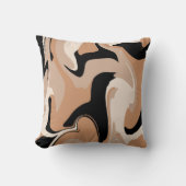 黒大理石旋回パターン装飾用クッション クッション (正面)