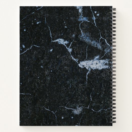 黒大理石模様モノグラムレシピ ノートブック (裏面)