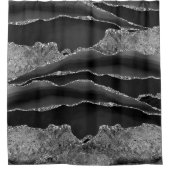 黒大理石瑪瑙シルバーグリッター釉薬 シャワーカーテン (正面)