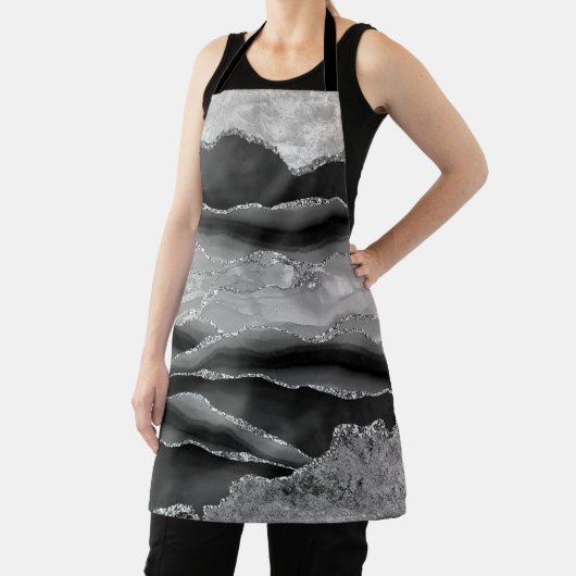 黒大理石瑪瑙金ゴールドグリッター釉薬 エプロン (インサイチュ)