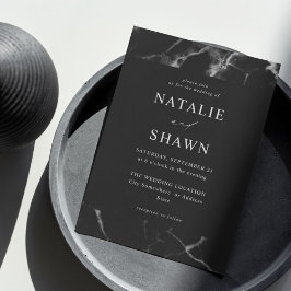 黒大理石結婚の 招待状